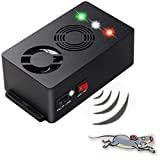 Angveirt Under Hood Rodent Repeller Battery Operated Rodent Pest Repellent Mouse Rat Repeller Electronic Ultrasonic Mice Repeller with Strobe Lights Deterrent Under Hood Animal Repeller