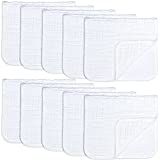 Comfy Cubs Muslin Burp Cloths Large 100% Cotton Hand Washcloths for Babies, Baby Essentials 6 Layers Extra Absorbent and Soft Boys & Girls Rags for Newborn Registry (White, 10-Pack, 20" X10")