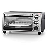 BLACK+DECKER 4-Slice Convection Oven, Stainless Steel, Curved Interior fits a 9 Inch Pizza, TO1313SBD