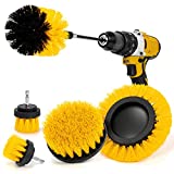 AstroAI 6 Piece Drill Brush Attachment Set Power Scrubber Cleaning Kit with Extend for Car Detailing, Bathroom Surfaces, Kitchen, Shower, Car Wheels, Seats, Tile, Floor, Grout All Purpose - Yellow