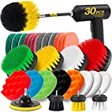 Holikme 30 Piece Drill Brush Attachments Set,Scrub Pads & Sponge, Power Scrubber Brush with Extend Long Attachment All Purpose Clean for Grout, Tiles, Bathtub, Masonry Brushes,Hand Tools,Masonry Tools