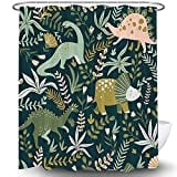 NYMB Kids Dinosaur Shower Curtain, Small Rv Camper Fabric Shower Curtain, Polyester Waterproof Shower Curtain for Bathroom, 69X70 Inches (72''W X 72''L)