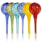 Besti Large Self Watering Globes for Plants (6-Pack) Waters Greenery Up to 2 Weeks Hands Free | Durable, Multicolored Glass Craftsmanship | Indoor and Outdoor Use - Measures 12 x 3.5