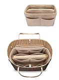 LEXSION Felt Purse Bag Organizer Insert with zipper Bag Tote Shaper Fit Speedy Neverful PM MM 8021 Beige M