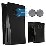 Faceplate for PS5 with Cooling Vents and Dust Filter DOBEWINGDELOU Face Plate Console Cover Replacement Side Plate Shell for PS5 Disc Edition Dustproof Accessories ABS Case Black