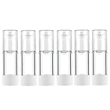 LONGWAY 1 Oz 30ml Clear Airless Cosmetic Cream Pump Bottle Travel Size Dispenser Refillable Containers/Foundation Travel Pump Bottle for Shampoo (Pack of 6)