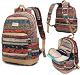 Kinmac New Bohemian Laptop Backpack with Massage Cushioned Straps Travel Outdoor Backpack for Laptop Up to 15.6 Inch