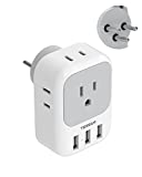 TESSAN Israel Power Adapter, US to Israel Travel Adaptor with 4 Outlets 3 USB Charging Ports, Type H Plug for Israel & Palestine