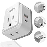 Ceptics Israel, Jordan Power Plug Adapter Travel, 20W PD & QC, Safe Dual USB & USB-C 3.1A -2 USA Socket - Use in Jerusalem, Palestine, UAE - Includes Type H, Type C, Type G Swadapt Attachments