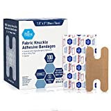 MED PRIDE Sterile Fabric Knuckle Adhesive Bandages [100 Count]- First Aid Finger Bandages Coated with Hypoallergenic Adhesive- Latex-Rubber Free Wound Care Bandages- Individual Wrapped- 1.5''x3''