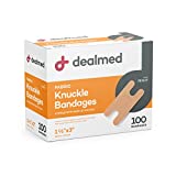 Dealmed Fabric Knuckle Flexible Adhesive Bandages  100 Count (1 Pack) Bandages with Non-Stick Pad, Latex Free, Wound Care for First Aid Kit, 1 1/2" x 3"