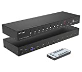 Rack Mount HDMI Switch, MT-VIKI 8 Ports HDMI Switch 8 in 1 Out 4K@60Hz (4:4:4) HDCP2.2 + Rackmount-Ears+RS232 +Auto Swtich, Auto Scan (8x1)