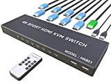 KVM Switch HDMI 8 Port - HDMI Switch with Remote- USB Switch Selector for 8 Computers Share Keyboard Mouse Printer,Flash Drive,HD Monitor, Support 4K@30Hz, 8 HDMI KVM Cables 1 Remote Included