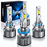 Fahren Forenner H11/H9/H8 9005/HB3 LED Bulbs Combo PowerSports ATV/UTV, 600% Brighter LED, 6500K Cool White, Quick Installation for Fog Lights, Pack of 4