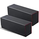 Weewooday 2 Pcs Deck Card Storage for 400+ Cards, Top Loader for Baseball Play Cards Deck Trading Cards Box Holding Compatible with TCG Top Loader MTG Storage Boxes (Black and Red)