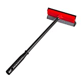 DSV Standard Window Squeegee for Car Windows, 2-in-1 Window Cleaner for Car Windshield, Gas Station, Shower, and Glass | Auto Squeegee with 17.5" Handle, 8" Soft Rubber Blade & Highly Absorbent Sponge