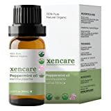 xencare Peppermint USDA Organic Food Grade Essential Oil | 100% Pure Natural Undiluted | Edible & Safe to Ingest & for Skin | Premium Aromatherapy for Diffusers Baths & Topical Use (0.33 fl oz, 10ml)