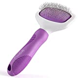 Poodle Pet Slicker Brush for Dogs, Cats, Rabbits - Grooming & Shedding Tool to Remove Loose Hair, Fur, Undercoat, Mats & Knot - Small Dog Brush & Kitten Brush for Sensitive, Short to Long Hair Pets