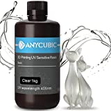 ANYCUBIC 3D Printer Resin, 405nm SLA UV-Curing Resin with High Precision and Quick Curing & Excellent Fluidity for LCD 3D Printing (Clear, 1kg)