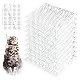 yalanle 10 Pieces Cat Repellent Indoor/Outdoor Mat Pet Deterrent Scat Mats with 20 Cable Ties, 40pcs Tape, Spike Deterrent Training Pet Mat for Pets Supplies ,16 x 13 Inch