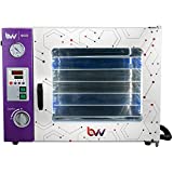 BVV Eco Vacuum Oven - 1.9 CF Purging, Drying & Degassing Oven with Five Shelves, Four Wall Heating & LED Display - Uniform Heat Distribution - Hose & Power Cord Included