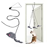 Kalimdor Interactive Cat Feather Toys,Retractable Teaser Toy Hanging Interactive Toys for Indoor Cats Kitten Play Chase Exercise, Kitten Mental Exercise Toys (1 Pack)