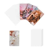 Baskiss 100 Packs Photocard Sleeves, 59 x 90 mm 200 Microns Kpop Clear Sleeves Idol Photo Cards Transparent Protector Trading Cards Shield Cover (Unsealable)