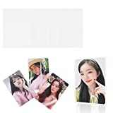 Baskiss 100 Packs Photocard Sleeves, 58 x 89 mm Kpop Ultra Clear and Ultra Thick Sleeves Idol Photo Cards Protector Trading Cards Shield Cover (Ultra Clear, Unsealable)