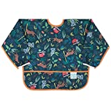 Bumkins Sleeved Bib for Girl or Boy, Baby and Toddler for 6-24 Mos, Essential Must Have for Eating, Feeding, Baby Led Weaning Supplies, Long Sleeve Mess Saving Food Catcher, Soft Fabric, Jungle