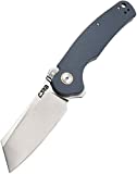 CJRB Crag Tactical Knife,Cleaver Pocket Folding Knife with Stonewash AR-RPM9 Steel Blade and G10 Handle for Men Outdoor, Survival, Camping and EDC (J1904R),Blue