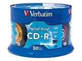 Verbatim CD-R 80min 52X with Digital Vinyl Surface 50pk Spindle - Blue/Green/Orange/Pink/Purple