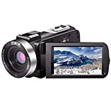 Video Camera Camcorder Full HD 1080P 30FPS 24.0 MP IR Night Vision Vlogging Camera Recorder 3.0 Inch IPS Screen 16X Zoom Camcorders Remote Control with 2 Batteries