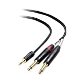 Cable Matters 3.5mm TRS to Dual 6.35mm TS Breakout Cable 6 ft, 1/8 to 1/4 Stereo Cable, Y Splitter 3.5mm to 1/4 Cable, 1/4 to 1/8 Audio Cable - 6 Feet