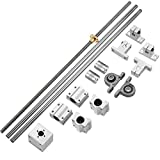 N/C 2PCS 300mm Linear Motion Rod Shaft Guide and (300mm) 8mm Lead Screw and 4PCS SK8 Shaft Support and 4PCS SCS8UU Bearings and 2PCS KP08 and 2PCS Flexible Shaft Couplings 15PCS