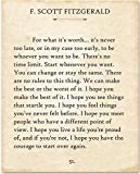 For What It's Worth - F. Scott Fitzgerald Quotes Wall Art - 11x14 - Book Quotes Wall Decor Is Perfect For Classrooms, Home Offices or Libraries - Vintage Book Posters Quotes Prints are Made in the USA