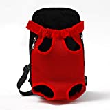 yelesley Pet Dog Carrier Backpack Mesh Camouflage Outdoor Travel Products Breathable Shoulder Handle Bags for Small Dog Cats (S, red)