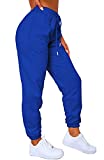 Waitfairy Womens Sweatpants High Waisted Drawstring Jogger Sweat Pants with Pocket Blue M