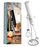 Mulli Milk Frother for Coffee with Rechargeable and Stand Set,Handheld Frother Electric Whisk, Milk Foamer, Mini Mixer and Coffee Blender Frother for Frappe, Latte, Matcha