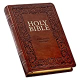 KJV Holy Bible, Standard Size Faux Leather Red Letter Edition Thumb Index & Ribbon Marker, King James Version, Medium Brown