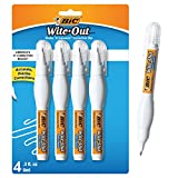 BIC Wite-Out Brand Shake 'n Squeeze Correction Pen, 8 ML Correction Fluid, 4-Count Pack of white Correction Pens, Fast, Clean and Easy to Use Office or School Supplies