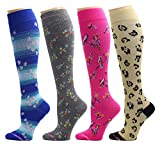 Dr. Motion 4 Pairs Therapeutic Graduated Compression Women's Knee-hi Socks