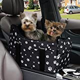 Cullaby Center Console Dog Car Seat Small under 20 lbs, dog console car seat for Small Dogs Middle (Black)