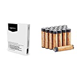 Amazon Basics Multipurpose Copy Printer Paper - White, 8.5 x 11 Inches, 1 Ream (500 Sheets) & 20 Pack AAA High-Performance Alkaline Batteries, 10-Year Shelf Life, Easy to Open Value Pack