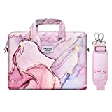 MOSISO Laptop Shoulder Bag Compatible with MacBook Air 13 inch M2 M1 2023-2018/Pro 13 inch M2 M1 2023-2016,Surface Pro 8/7/6/X/5/4/3,Polyester Briefcase Sleeve with Belt Marble MO-MBH216