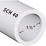 PVC Pipe Sch40 1-1/2 Inch (1.5) White Custom Length