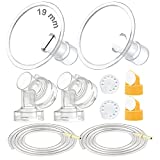 Maymom Breast Pump Kit Compatible with Medela Pump in Style Advanced Pump; 2xTwo-Piece 19mm Breastshield, 2 Valve, 4 Membrane, 2 Replacement Tubing; Replacement Part for Medela Shield, Medela Valve