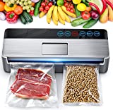 Vacuum Sealer Machine, Full Automatic Food Sealer (95Kpa), vacuum sealers bags, Air Sealing System Dry, Moist Food Preservation Modes, Lab Tested, LED Indicator Lights