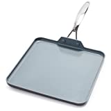 GreenPan Valencia Pro Hard Anodized Healthy Ceramic Nonstick 11" Griddle Pan, PFAS-Free, Induction, Dishwasher Safe, Oven Safe, Gray