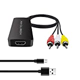 Dingsun HDMI to RCA Converter, AV HDMI to Older TV Adapter Compatible for Apple , Xiaomi Mi, Android TV Box, Roku, Fire Stick, DVD, Blu-ray Player ect. Supports PAL/NTSC