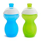 Munchkin Click Lock Bite Proof Sippy Cup, 9 Ounce,2 Count (Pack of 1), Blue/Green